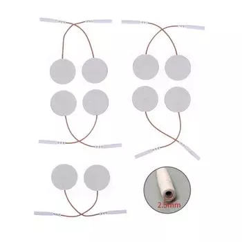 10 шт. нетканых материалов, круглые штифтовые электродные подушечки, электростимуляционные пластыри, самоклеящиеся электроды, физиотерапевтический массажер 2.5mm