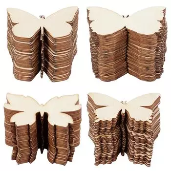 10 шт. Незаконченная деревянная бабочка, пустой кусочек, детская игрушка для рисования, пасхальное украшение для дома, свадьба, день рождения, вечеринка, подарок, сделай сам, поделки