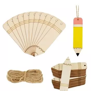 10 шт. незавершенные деревянные карандашные поделки, закладки, карандашные метки «сделай сам», пустые для школы, дома, учителя, студенческие украшения для вечеринки