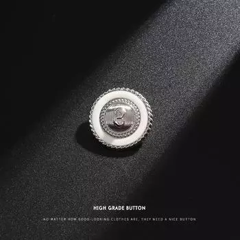 10 шт. нежных черных пуговиц для пальто, мужской и женский блейзер, шерстяной тренч, пуговицы, универсальный высококачественный свитер, металлические пуговицы Round & 18mm & 21 #[Silver + White]
