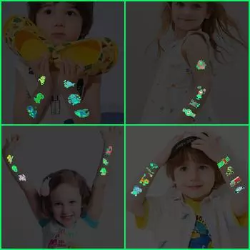 10 шт., новая наклейка с динозавром, светящиеся в темноте игрушки, светящиеся наклейки со звездами, флуоресцентная живопись, наклейки из ПВХ, игрушки для детей, девочек и мальчиков 10pcs