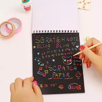 10 шт. новая скребковая бумага для рисования, детские обучающие и образовательные игрушки для рисования 2