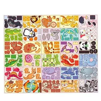 10 шт. Новая трехмерная 3D бумажная головоломка-головоломка Модель мультяшного животного DIY обучающая игрушка для детей One Size