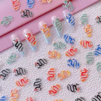 10 шт. новогодние подвески для ногтей с драконом, 3D аксессуары для дизайна ногтей с драконом, принадлежности для дизайна ногтей для женщин и девочек, украшения для ногтей