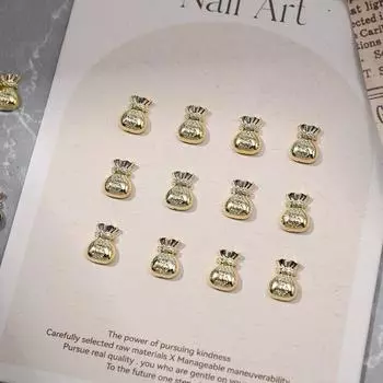 10 шт. новогодних аксессуаров для ногтей, подвеска в виде сумки для денег, рыбка, слиток, украшение для ногтей, дрель для ногтей, сделай сам, нейл-арт onesize