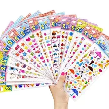 10 шт. Новые милые 3D животные фрукты пузырь ПВХ книга дневник наклейки скрапбукинг мобильный канцелярские наклейки