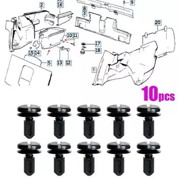 10 шт. новых клипс для крепления накладки на крышку багажника, приборную панель, аккумуляторную батарею, для BMW E30 E91 E93 M3 E36 E46 E60 X3 E60 M5 E32 E83