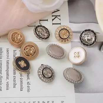 10 шт. новых металлических ромбовидных ручных круглых перламутровых пуговиц, аксессуары для одежды, пуговицы для пальто и рубашки Xiaoxiangfeng MC0018 18MM