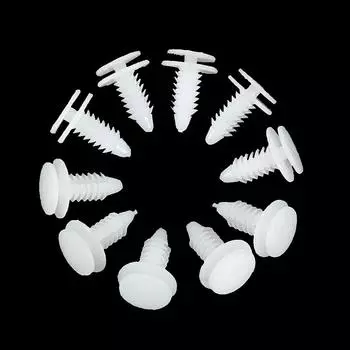 10 шт. новых зажимов для обшивки двери, белый нейлон, фиксатор изоляции, бампер, крыло, заклепки, зажимы 6503709 для Chrysler Dodge