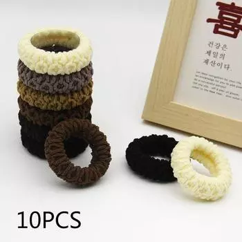 10 шт., новый стиль, утолщенная, высокая эластичность, повязка для волос для девочек, повязка для волос с хвостиком, женские ленты для волос 10PCS белый