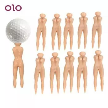 10 шт. обнаженные женские футболки для гольфа голый дизайн для игроков в гольф пластиковый держатель для спортивных мячей