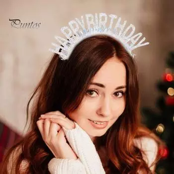 10 шт. обруч для волос с новым годом, днем рождения, тематическая повязка на голову с блестками для взрослых и детей, универсальные аксессуары для волос для вечеринок золотистый