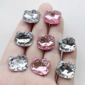 10 шт., очаровательные нижние стразы с кошачьим наконечником, подходят для изготовления ювелирных изделий своими руками, одежда/аксессуары для волос, декоративные стразы, аксессуары ручной работы белый