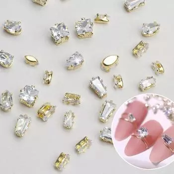 10 шт., очаровательный дизайн ногтей, устойчивый к падению, глянцевый, изысканный, квадратный, в форме капли, декор, поставка C