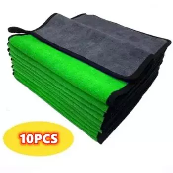 10 шт. очень мягкое полотенце из микрофибры для мытья автомобиля, салфетка для сушки, салфетка для ухода за автомобилем, никогда не царапается, супер впитывающее полотенце, не выцветает жёлтый