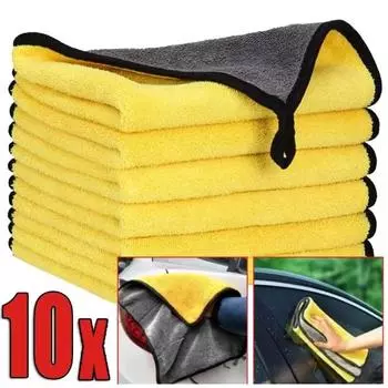 10 шт. очень мягкое полотенце из микрофибры для мытья автомобиля, тряпки для сушки, салфетка для ухода за автомобилем, полотенце для мытья деталей, чистящие средства 30*30cm-5pcs