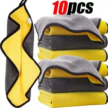 10 шт. очень мягкое полотенце из микрофибры для мытья автомобиля 60x160 см, салфетка для сушки и чистки автомобиля, салфетка для ухода за полами, полотенце для мытья автомобиля