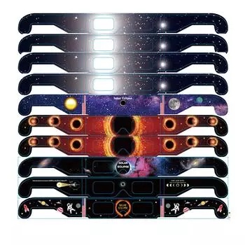 10 шт. Очки для наблюдения за солнечным затмением Пластиковая оправа Бумажные очки для наблюдения за солнечным затмением