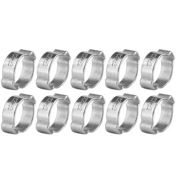 10 шт. оцинкованный железный оцинкованный хомут с двумя ушками 5?23 мм для топливной трубы (20?23ММ)
