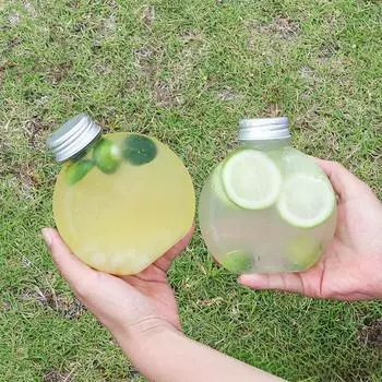 10 шт. одноразовые прозрачные ПЭТ-шарики в форме чашки для сока, милый магазин напитков, чай с молоком, упаковка для йогурта, чайник со спиральной алюминиевой крышкой прозрачный