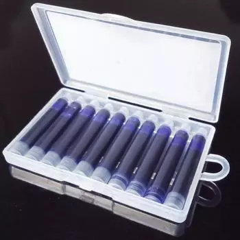 10 шт. одноразовые синие чернила перьевая ручка чернильные картриджи заправка универсальный дизайн длина перьевая ручка 10pcs