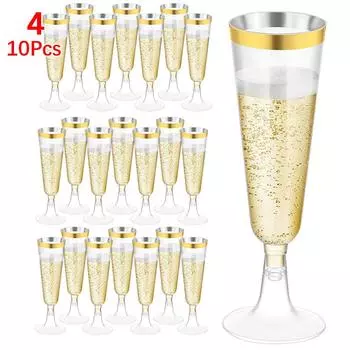 10 шт одноразовых пластиковых стаканов для коктейлей, прозрачные бокалы для мартини, бокалы для красного вина, стаканчики для мороженого, десертные стаканчики, стаканчики для мусса, стаканчики для пудинга