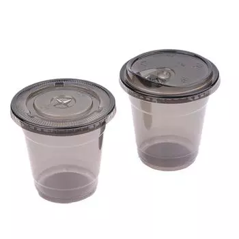 10 шт. одноразовых стаканчиков для холодных напитков черного цвета с крышкой 330 мл, U-образная чашка для животных, латте, холодный кофе, молоко, чай, упаковка, стаканчик на вынос, калибр 92 A