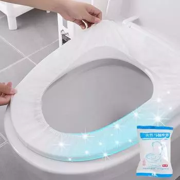 10/1 шт. одноразовый чехол на сиденье для унитаза, двухслойный толстый нетканый портативный портативный туристический лагерь, отель, ванная комната, полное покрытие, водонепроницаемый чехол для унитаза 1PCS белый