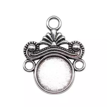 10 шт. односторонняя посадка 10 мм, серьги-кабошоны, разъем для ювелирных изделий, аксессуары, античное серебро, цвет цинкового сплава 23X18 мм