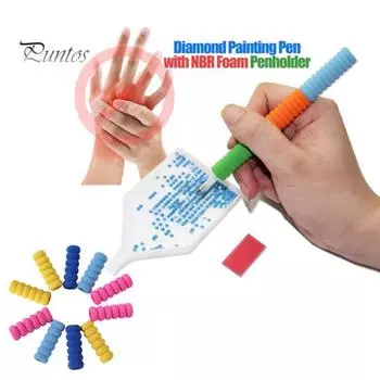 10 шт., однотонная мягкая губка из NBR, алмазная ручка для рисования, держатель для рукавов, инструмент