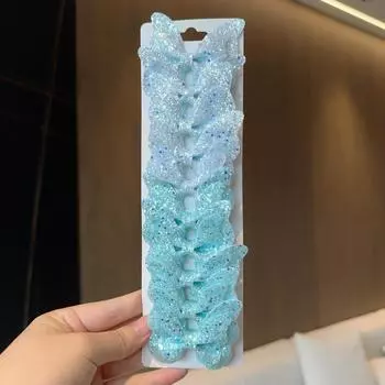 10 шт. Однотонные банты-бабочки для волос и заколки для волос для маленьких девочек, кожаные, детские аксессуары для волос, заколки-автоматы, головные уборы, подарок