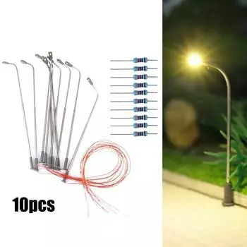 10 шт. OO масштаб HO масштаб фонарь современное уличное освещение уличный фонарь 10 см модель железных дорог для домашнего декора своими руками