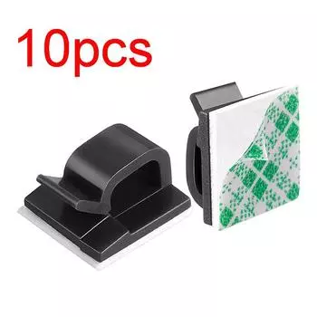 10 шт. Органайзер для кабелей, простой в установке, настольный органайзер, мини, практичный чёрный