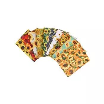 10 шт. осенняя ткань с рисунком подсолнечника, текстильный материал для рукоделия