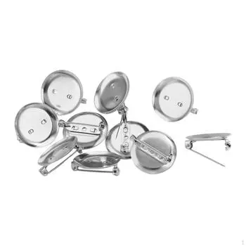 10 шт. основа для броши пустая булавка для лацкана 25 мм DIY застежки изготовление ювелирных изделий поделки круглая серебряный