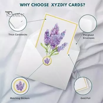 10 шт. открыток с золотым фольгированным цветочным дизайном, поздравительные открытки с конвертами и наклейками на день рождения, свадьбу, годовщину, деловую встречу 10pcs