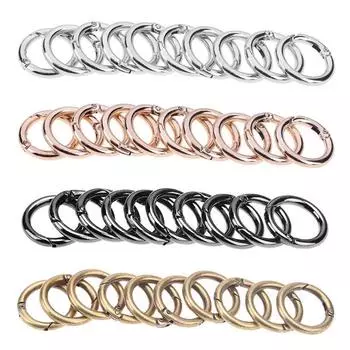 10 шт., открываемые пружинные кольца, сумка, ремешок, пряжка, зажим, аксессуары «сделай сам» серебряный