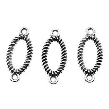 10 шт., овальные соединители, подвески для детей, ремесло, цвет антикварного серебра, бренд: WYISYWG 20x9 мм