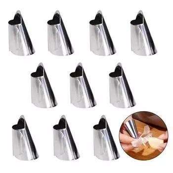 10 шт., овощечистка из нержавеющей стали, шелушитель для фасоли, защита для пальцев, инструмент для чистки овощей и орехов для домашней кухни 10 pcs