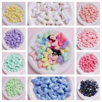 10 шт. ожерелье акриловые бусины-бантики для изготовления браслета свободные бусины-разделители кулон циан