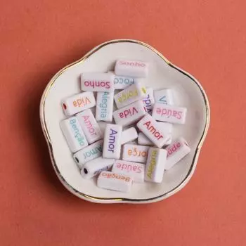 10 шт. Ожерелье Свободные Разделительные Бусины Подвески Французские Слова Прямоугольник Ручная Работа Материал Аксессуары для Изготовления Ювелирных Изделий Браслеты DIY Акриловые бусины