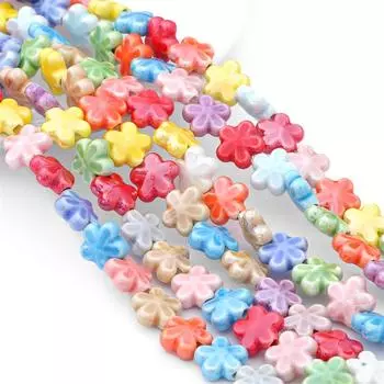 10 шт./пакет 12 мм ручной работы красочные керамические бусины в форме цветка фарфоровые бусины-разделители для браслетов ожерелья DIY ювелирные изделия ремесленное изготовление жёлтый