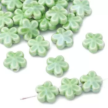 10 шт./пакет 12x5 мм керамические бусины ручной работы в форме разноцветного цветка для браслета и ожерелья DIY Изготовление ювелирных изделий