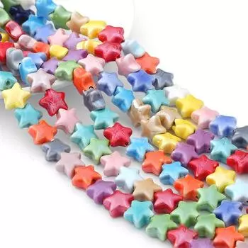 10 шт./пакет 14x8 мм разноцветные керамические бусины со звездами для изготовления ювелирных изделий своими руками