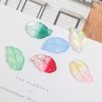 10 шт./пакет 17X28 мм стеклянные бусины в форме листьев в форме перьев DIY браслет ожерелье серьги ювелирные аксессуары 17X28mm 10pcs/bag