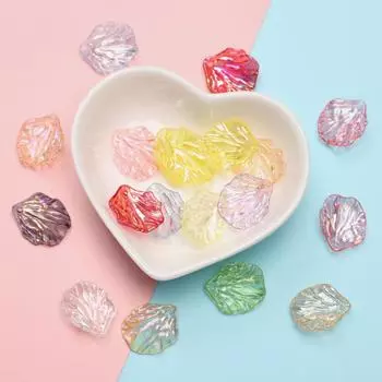 10 шт./пакет 18*21 мм бусины-лепестки капустного листа AB цветные для изготовления ювелирных изделий с отверстиями материал ручной работы модные акриловые аксессуары серый