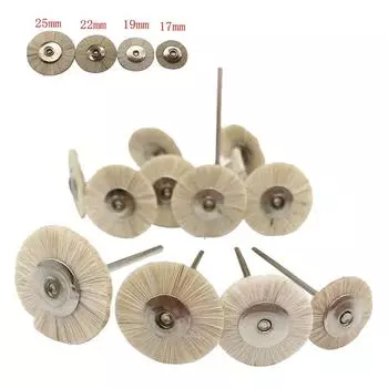10 шт./пакет 2,35 мм полировальная щетка колесо стоматологические лабораторные материалы мягкие белые козьи волосы вращающиеся инструменты низкая скорость HP хвостовик Buff