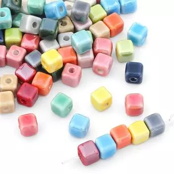 10 шт./пакет 6 мм модные цвета квадратные керамические бусины для изготовления ювелирных изделий своими руками