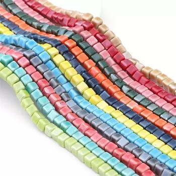 10 шт./пакет, 6 мм, модные цветные квадратные бусины, кубические керамические бусины, сделай сам, бусины с отверстиями 2 мм, фарфоровые бусины ручной работы для изготовления ювелирных изделий жёлтый