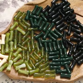 10 шт./пакет бусины россыпью бамбуковые бусины в форме ювелирных изделий акриловые бусины милые бусины лэмпворк для женщин оливковое зеленый